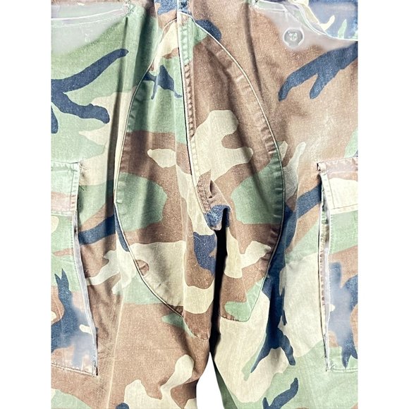 Vintage Military Camouflage Cargo Pants M Reg Adjustable Waist Cotton Outdoor - Picture 12 of 15